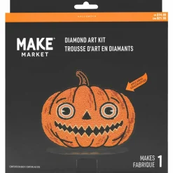 8" Pumpkin Acrylic Surface Diamond Art Kit with Stand by Make Market®