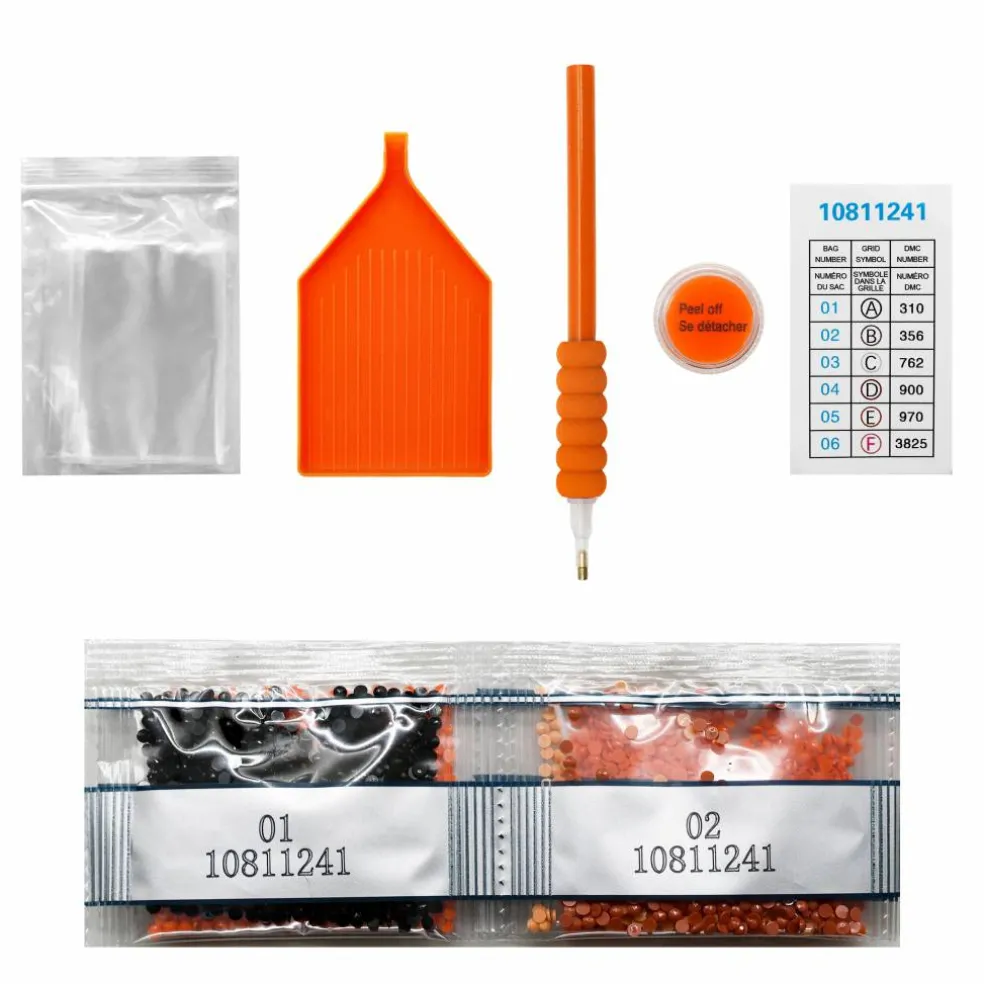 8" Pumpkin Acrylic Surface Diamond Art Kit with Stand by Make Market®
