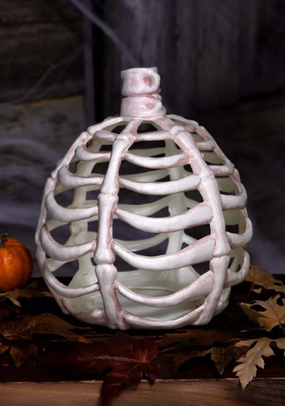 11" Pumpkin Bones Decoration