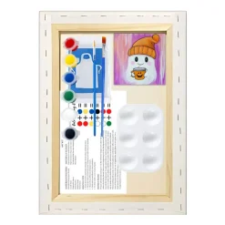 "Pumpkin Cup Ghost" DIY Canvas Art Kit, Adult Beginner, Acrylic Paint Size 11x14 inch