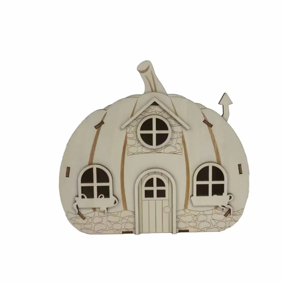 7.5" Pumpkin House DIY Wood Décor by Make Market®