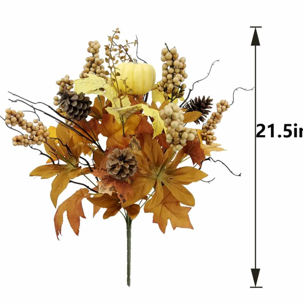 21.5" Pumpkin, Pinecone & Leaves Mix Bush by Ashland®