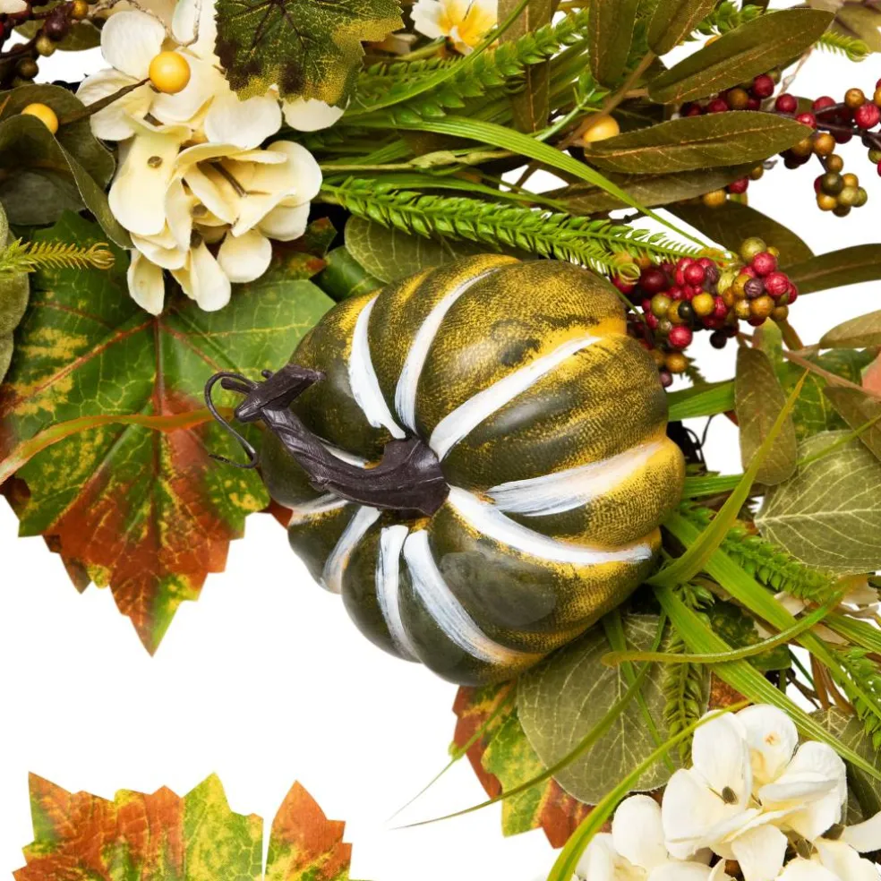 24" Pumpkins & Berries Artificial Fall Harvest Twig Wreath