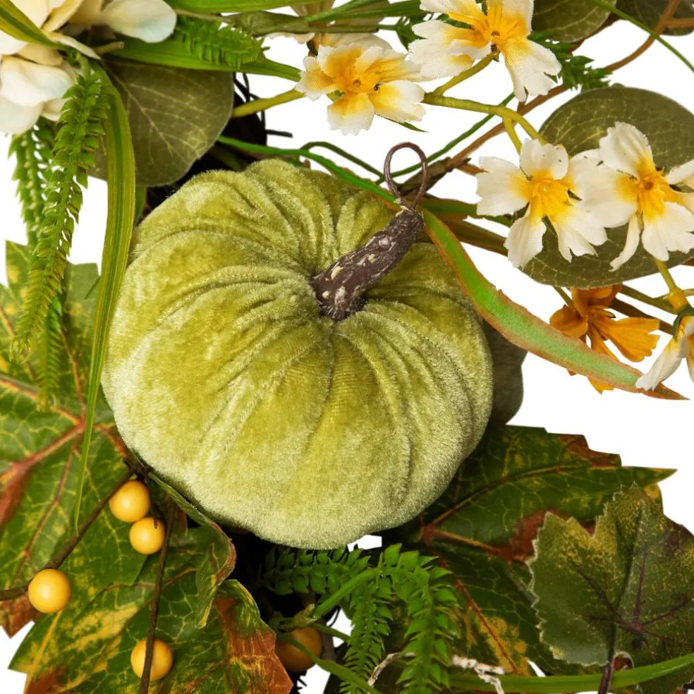 24" Pumpkins & Berries Artificial Fall Harvest Twig Wreath
