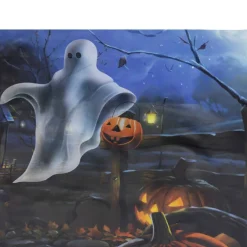 Pumpkins & Ghost Spooky Halloween Outdoor Garden Flag, 28