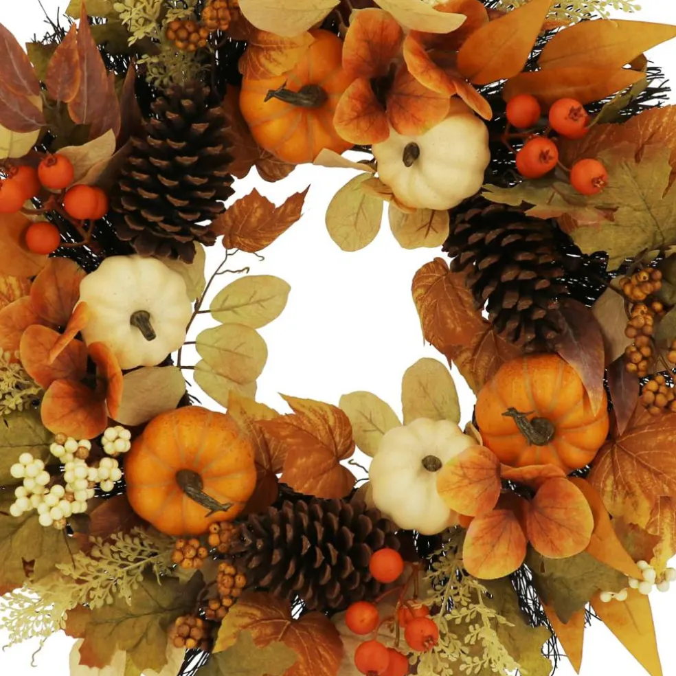 26" Pumpkins & Pinecones Wreath by Ashland®