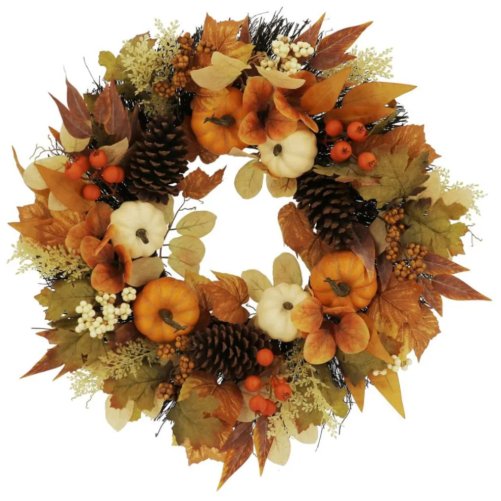 26" Pumpkins & Pinecones Wreath by Ashland®