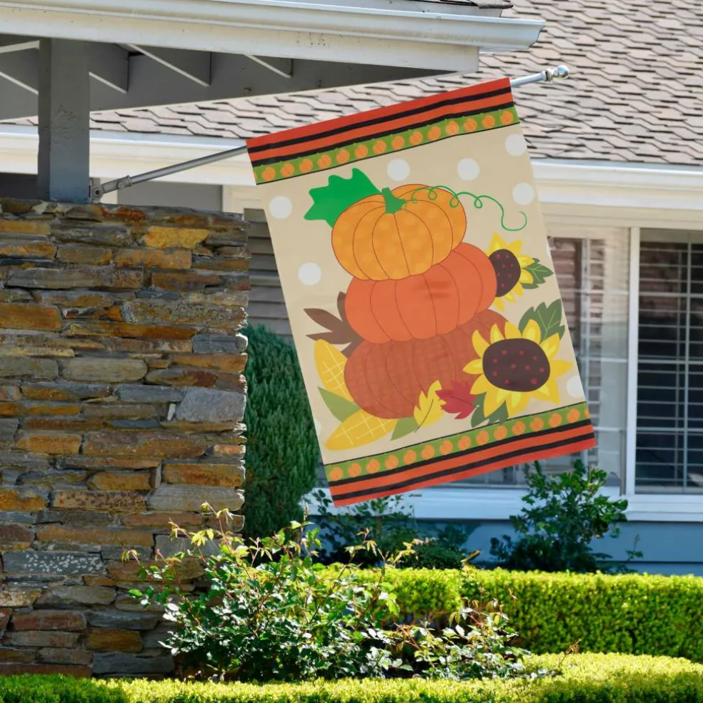 40" Pumpkins & Sunflowers Autumn Harvest Garden Flag