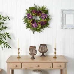 24” Purple Hydrangea with Berry Wreath
