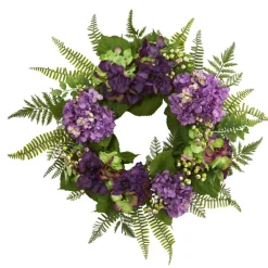 24” Purple Hydrangea with Berry Wreath