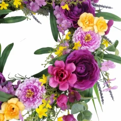 24" Purple Ranunculus & Scabiosa Wreath by Ashland®