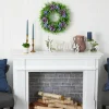 22" Purple Rose, Blue Daisy & Greens Wreath