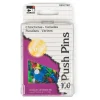 Push Pins, Assorted Colors, Box of 100