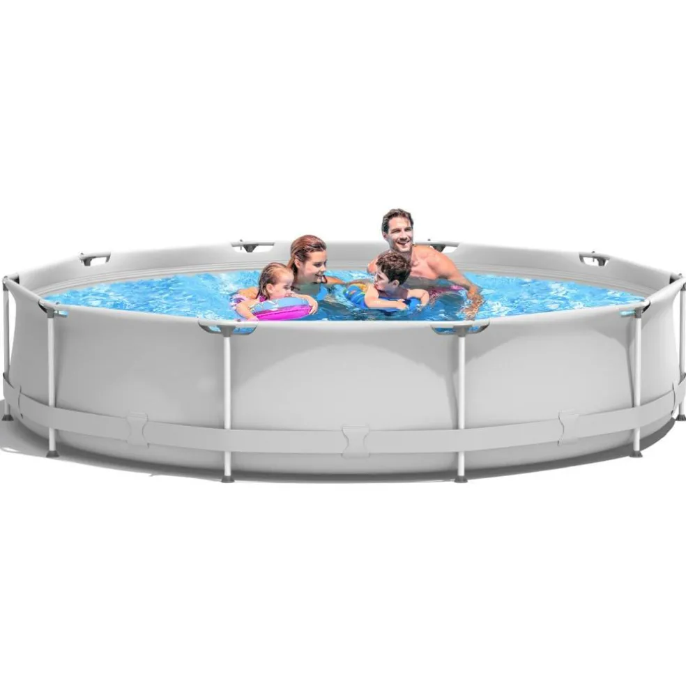 PVC Round Above Ground Pool with Pool Cover for Kids and Adults