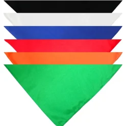 Qraftsy Plain Cotton Pets 5 Pcs Dogs Bandana Triangle Shape  - Large Pets