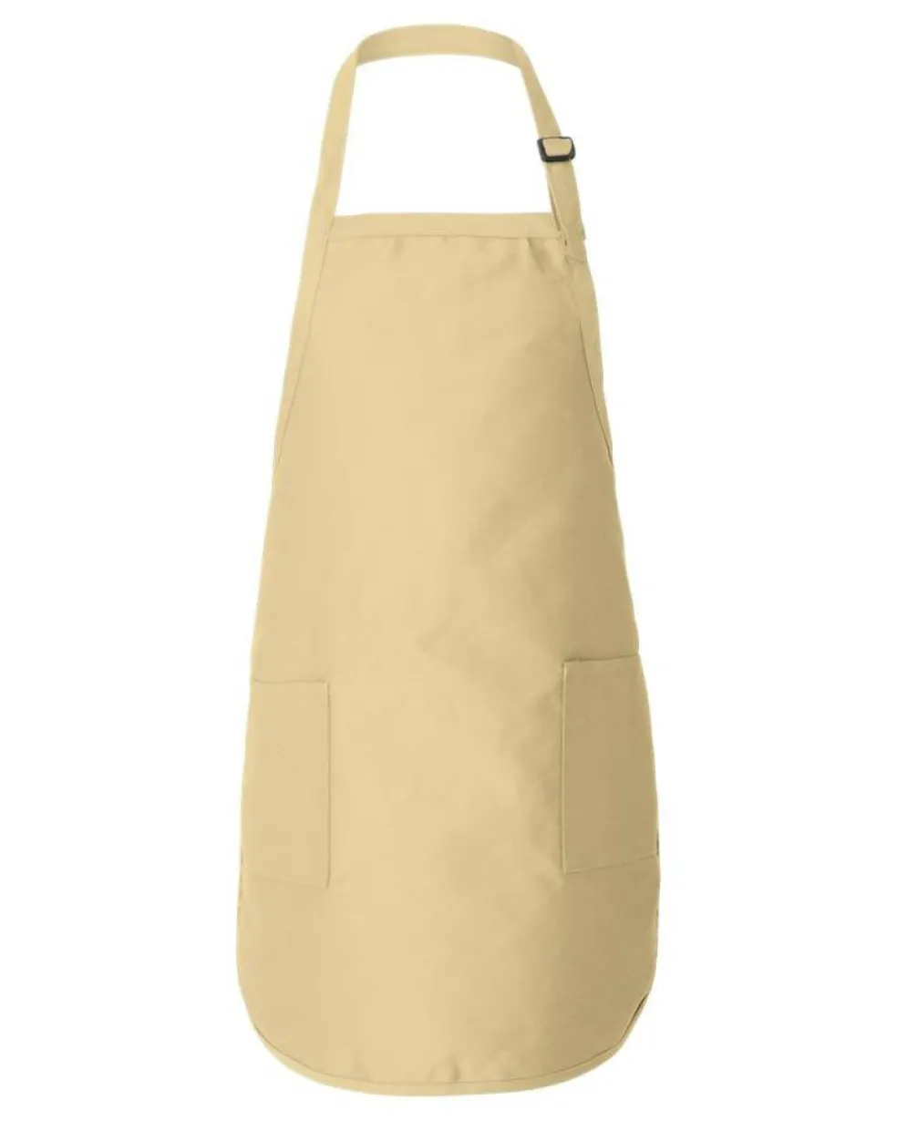 Q-Tees Full Length Apron with Pockets Premium Free Shipping