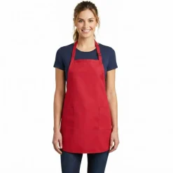 Q-Tees Full Length Apron with Pockets 7.5 oz Poly Cotton Workwear