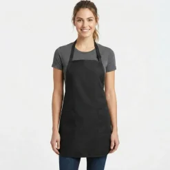 Q-Tees Full Length Apron with Pockets 7.5 oz Poly Cotton Workwear