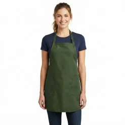 Q-Tees Full Length Apron with Pockets 7.5 oz Poly Cotton Workwear