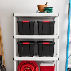 40qt Plastic Storage Bins with Lids and Secure Latching Buckles - 4 Pack
