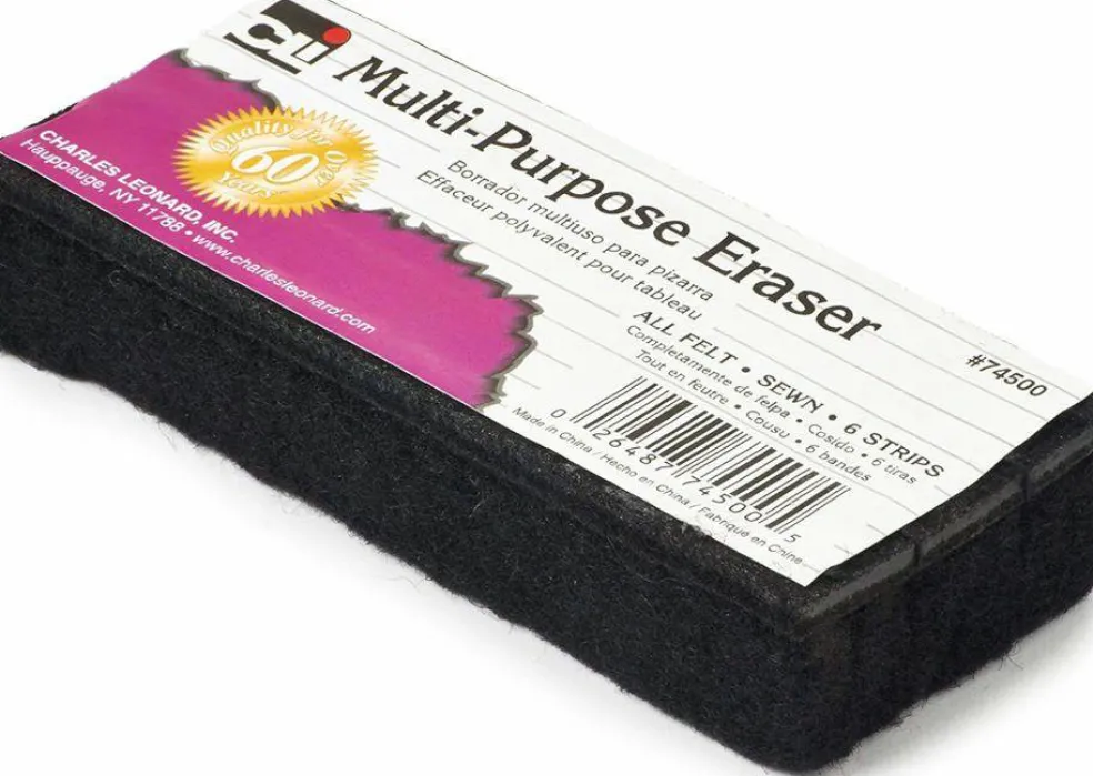 Quality Whiteboard Eraser, 5" x 2" x 1", Dry Erase Board Cleaner for Classroom, Office & Home