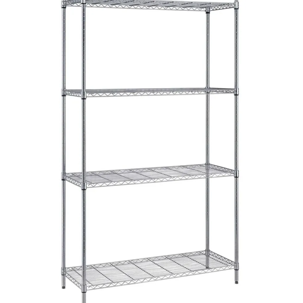 Quantum Storage Systems® 24" x 72" Chrome 4-Shelf Wire Shelving Unit