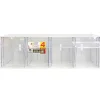 Quantum Storage Systems® 8.125" x 23.625" White 4 Compartment Storage Box with Clear Tip Out Bins