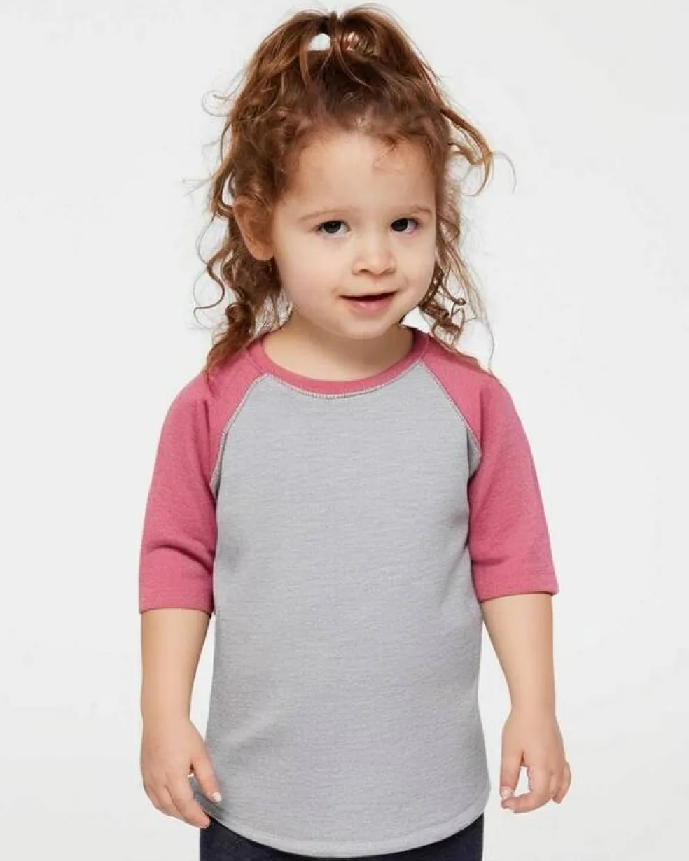 Rabbit Skins® Comfortable Toddler Baseball 3/4 Sleeve Tee - 3330