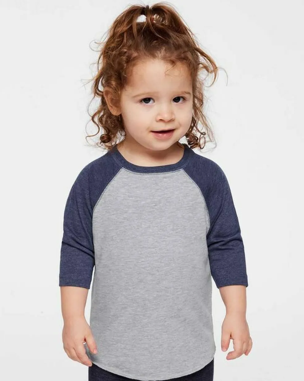 Rabbit Skins® Comfortable Toddler Baseball 3/4 Sleeve Tee - 3330