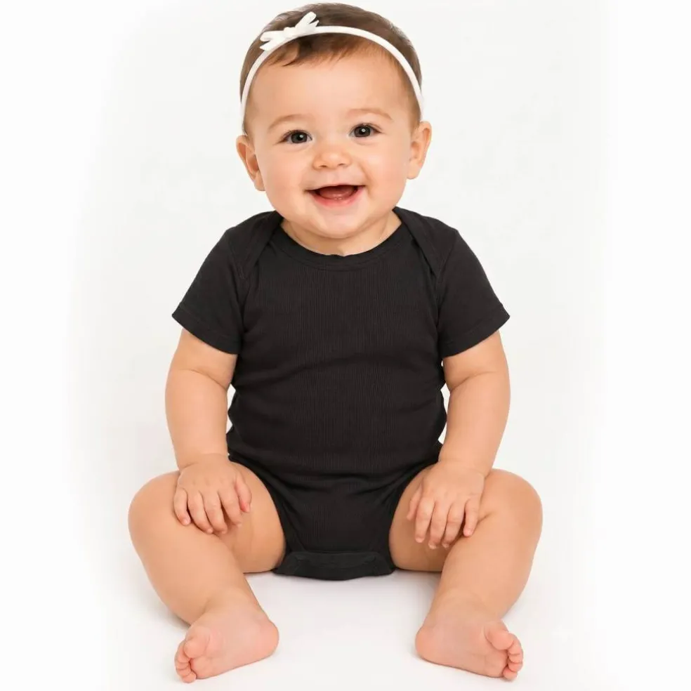 Rabbit Skins Infant Baby Rib Short Sleeve Bodysuit Free Shipping