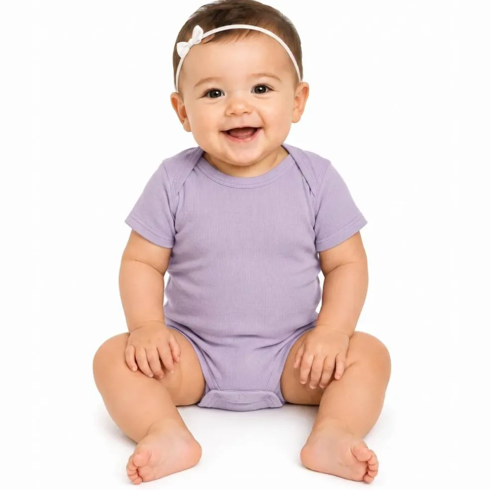 Rabbit Skins Infant Baby Rib Short Sleeve Bodysuit Free Shipping