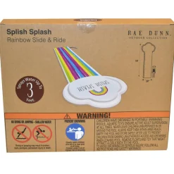 Rae Dunn 16ft. Splish Splash Rainbow Slide & Ride with Sprinkler