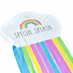 Rae Dunn 16ft. Splish Splash Rainbow Slide & Ride with Sprinkler
