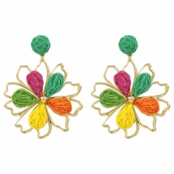 Raffia Flower Earrings by Make Market®