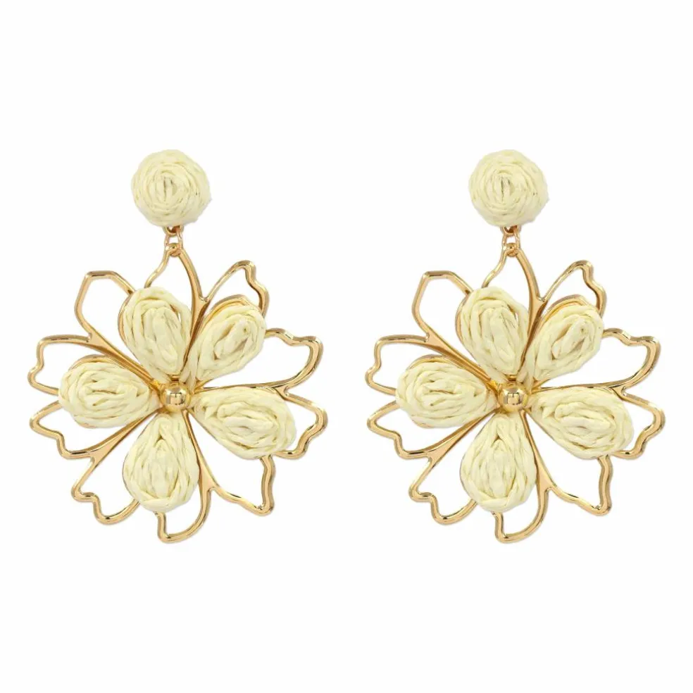 Raffia Flower Earrings by Make Market®