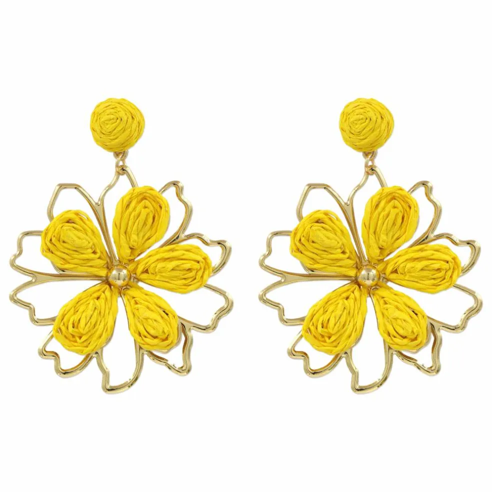 Raffia Flower Earrings by Make Market®