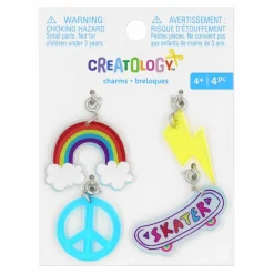 Rainbow, Bolt, Peace Sign & Skateboard Charms by Creatology™