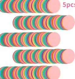Rainbow Circle Dot Paper Garland, 5-Pack, 66 Ft Colorful Hanging Party Decorations for Birthday, Wedding, Baby Shower, Classroom and Candyland Parties