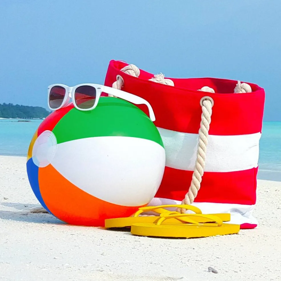 16" Rainbow Color Party Pack Inflatable Beach Balls - Beach Pool Party Toys (12 Pack)