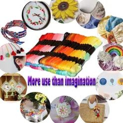 61 Rainbow Colors Embroidery Floss - Friendship Bracelet String - Embroidery Thread for Cross Stitch, Hand Embroidery, String Art