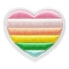 Rainbow Embroidered Heart Iron-On & Adhesive Patch by Make Market®