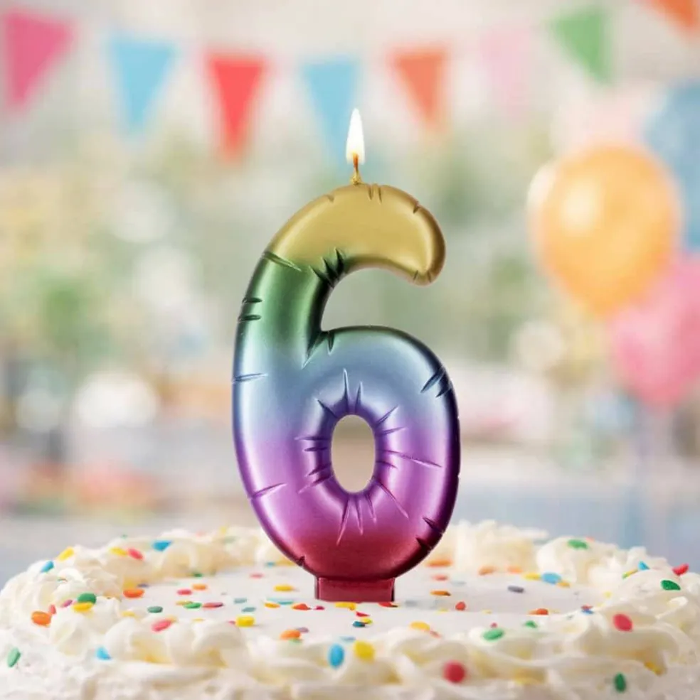 Rainbow Number Candle by Makery™
