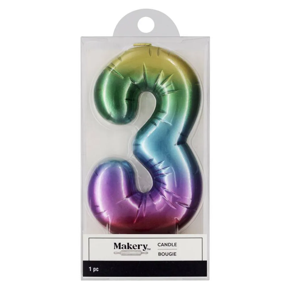 Rainbow Number Candle by Makery™