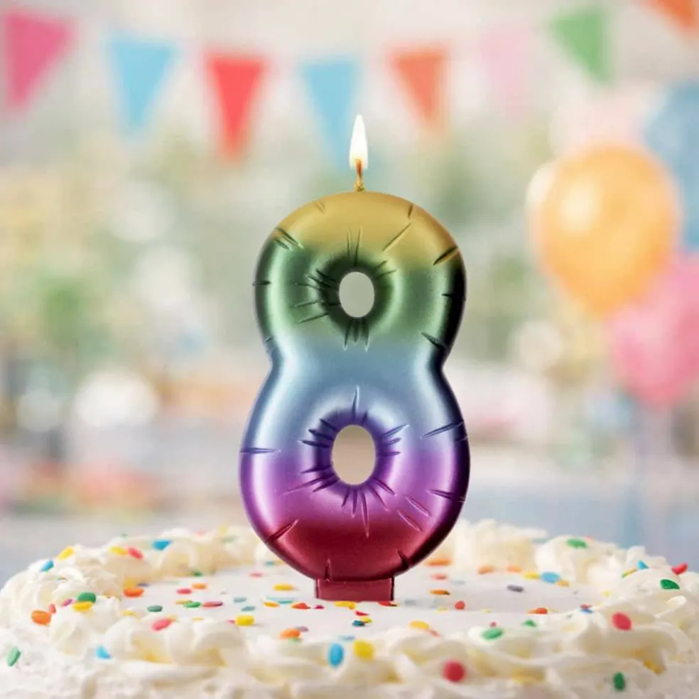 Rainbow Number Candle by Makery™