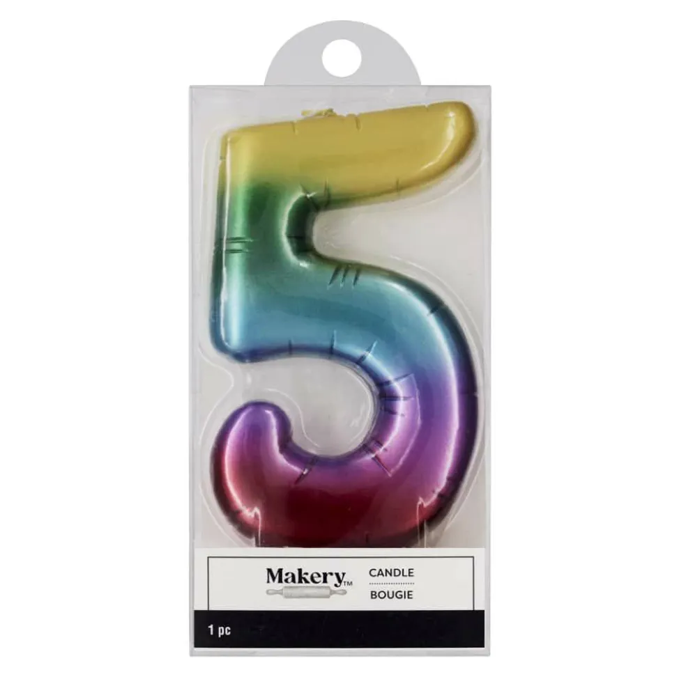 Rainbow Number Candle by Makery™