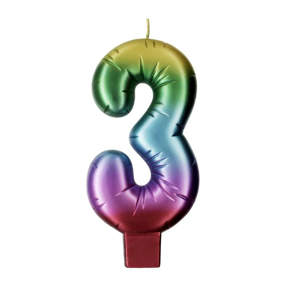 Rainbow Number Candle by Makery™