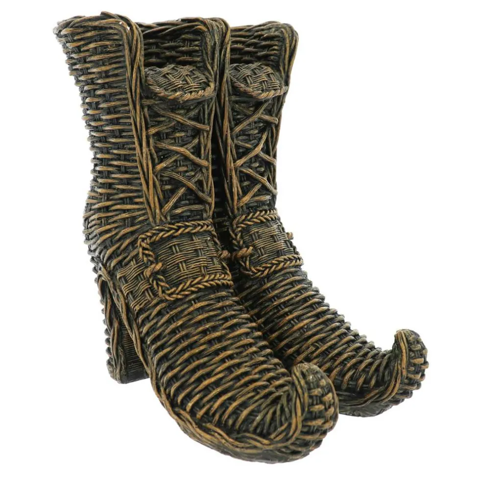 9.75" Rattan-Style Witch Boots Tabletop Décor by Ashland®
