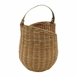 Rattan Woven Basket with Faux Leather Handle by Ashland®