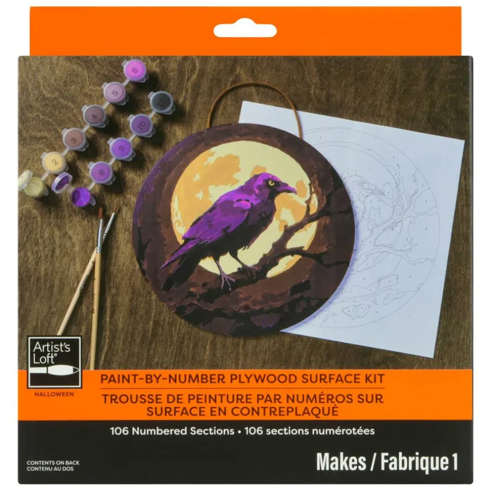8" Raven Paint-by-Number Plywood Surface Kit by Artist's Loft®