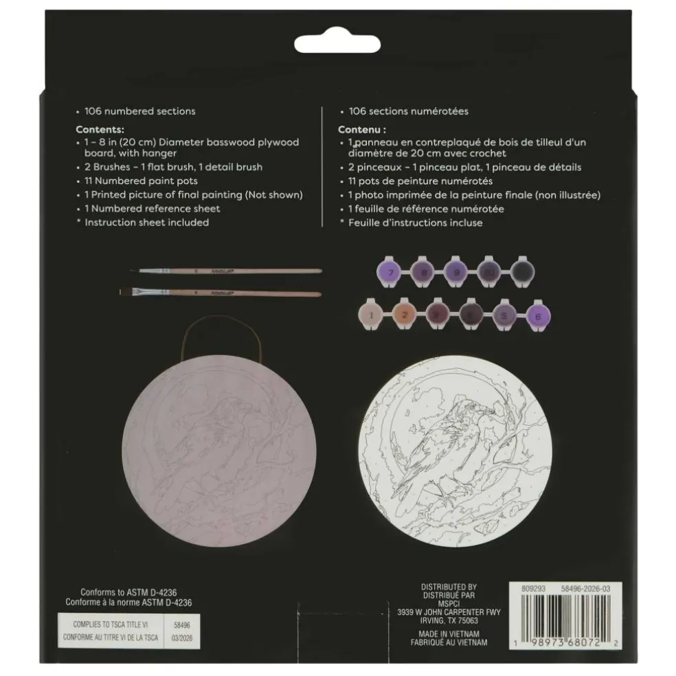 8" Raven Paint-by-Number Plywood Surface Kit by Artist's Loft®